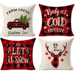 18x18 4pk Christmas Pillow Covers
